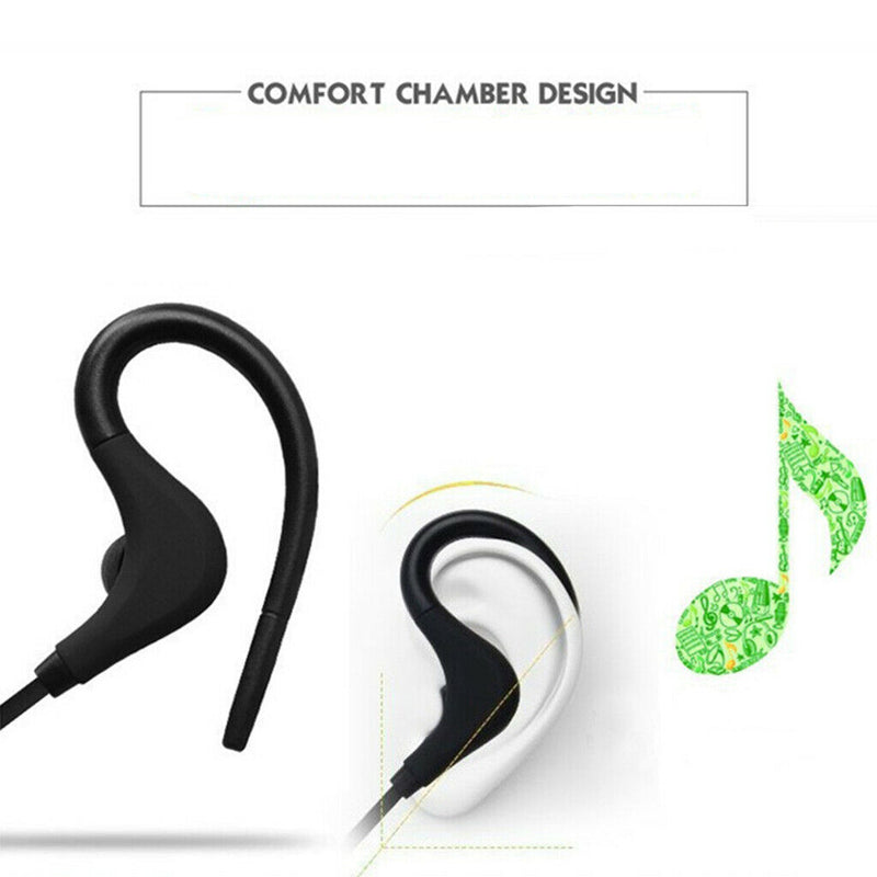 Wireless Earphones Sports Running Ear Hook and Cap Microphone Earplug Green