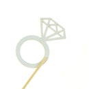 10pcs Glitter Diamond Ring Cupcake Cake Toppers Wedding Cake DecorationsVâ„–#