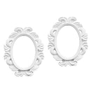 2pcs White Oval Baroque Picture Frame Card Holder Photo Frame Decoration