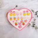 12Pairs Cute Clip-On No Pierced Earrings For Kids Child Girls Christmas Gift Ew