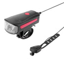 USB Rechargeable MTB Mountain Road Bike Front Headlight+ Electronic Bell