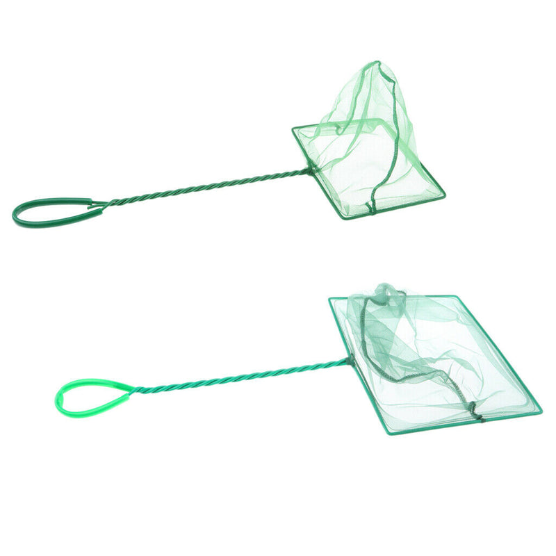 Set of 2, Aquarium Fish Tank Square Shrimp Small Betta Tetra Fish Net 10 & 6