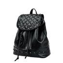 Korean Style Women PU Leather Casual Backpack Rivet Travel Bag School Bag