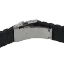 Black Silicone Waterproof Diving Watchband Strap Deployment Clasp 22mm