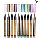10Pcs/set Metallic Marker Colors Pens, Metal Art T Permanent Delicate
