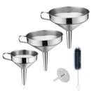 Stainless Steel 5 Piece Kitchen Strainer Funnel Set, Stainless Steel Funnel