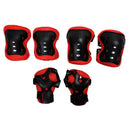 Kid Cycling Role Skating Knee Elbow Wrist Protector Pads - Black and Red