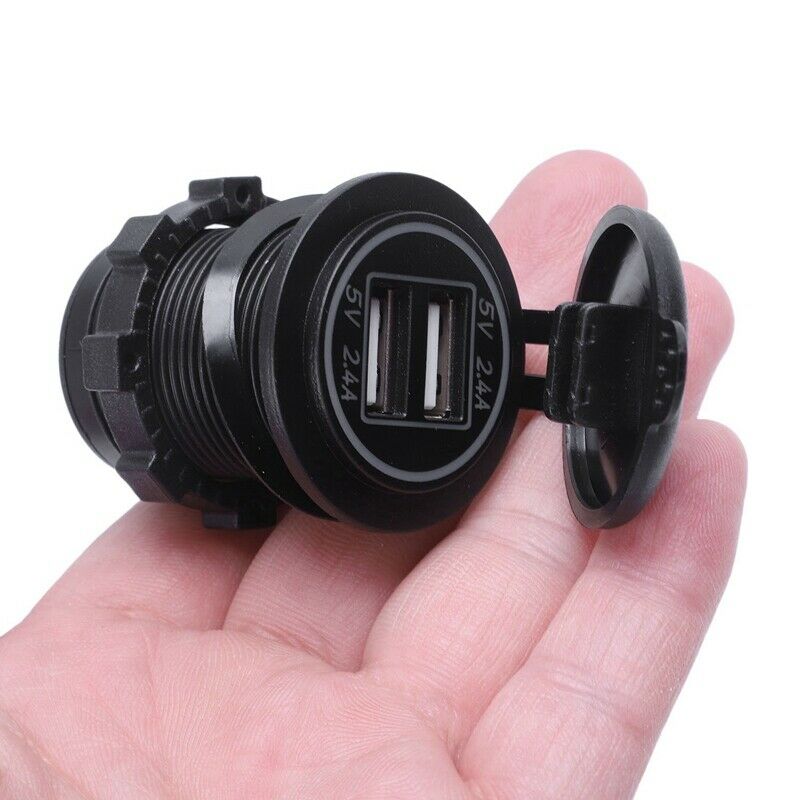 5V 4.8A Dual Usb Charger Socket Adapter Power Socket For 12V 24V Car Ship R M9F6