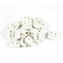 25pcs White Plastic 2 Holes 5mm Dia Spring Cord Lock Stopper Toggles M3V6
