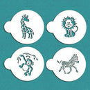4pcs Animals Cookie Stencil for Cake Decor Sugarcraft Fondant DIY Mold Stencil3C