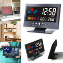 LED Digital Alarm Clock Snooze Calendar Thermometer Weather Color LCD Display