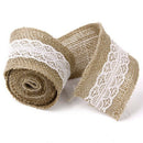Roll of 2M Wedding Home DIY Craft Burlap Ribbon White Lace Decorated Width  C9N2