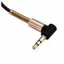 3.5mm Jack Elbow Male to Male Stereo Headphone Car Aux Audio Extension Cabl H9I5
