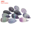 Carved Ornament Healing Decor Office Kids Hedgehog Stone Props Rainbow Fluorite