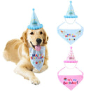 2pcs Pet Dog Cat Birthday Party Hat Lovely Happy Birthday Cap Scarf Set