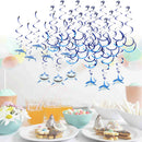 30 Pieces Shark Shape Hanging Swirls Kids Party Wall Ceiling Decoration