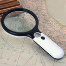 Handheld 45X Magnifying Reading Glass Lens Jewelry Loupe With 3 LED Light LJAU