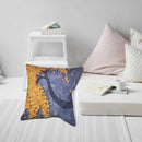 Fashion Cotton and linen Square Pillow cases Gray + yellow flowers B6Q9