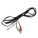 3.5mm Stereo Male Plug to 2 Male RCA Adapter Audio Y Splitter Cable 130cm