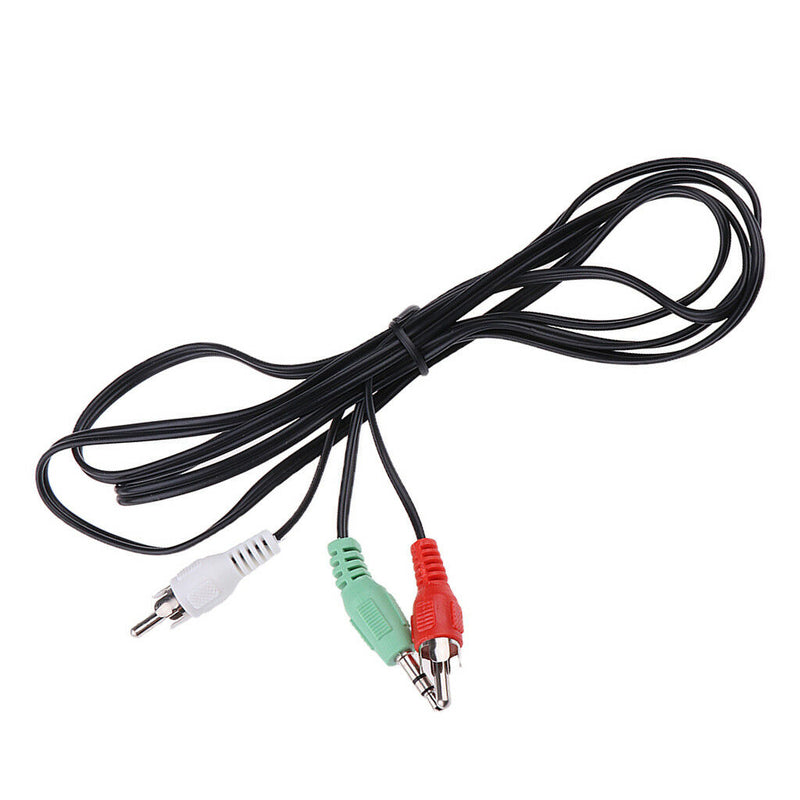 3.5mm Stereo Male Plug to 2 Male RCA Adapter Audio Y Splitter Cable 130cm