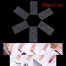 10Pcs/set Silk Fiber Nail Form Acrylic Tips Extension Gel Nail Glass Paper OZ