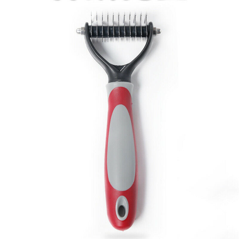 Pet Grooming Tool - 2 Sided Undercoat Rake for Cats & Dogs - Safe Comb for  O1A7