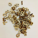 200pcs 15mm Wooden Shapes 0-9 Arabic Numbers Embellishments for Crafts DIY