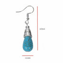 Amazing jewelry silvery tibetan green waterdrop rimous turquoise earrings f