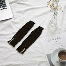 Women's Knitted Leg Warmers Button Lace Trim coffee