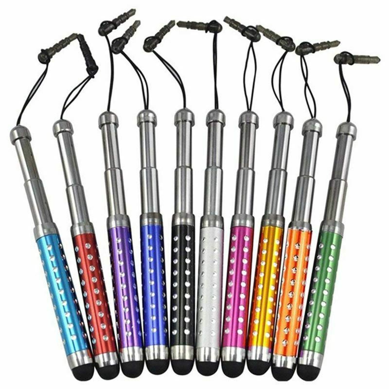 Retractable Stylus Pens Crystal Design x 10 - Suitable for Smartphones and  X4Y8