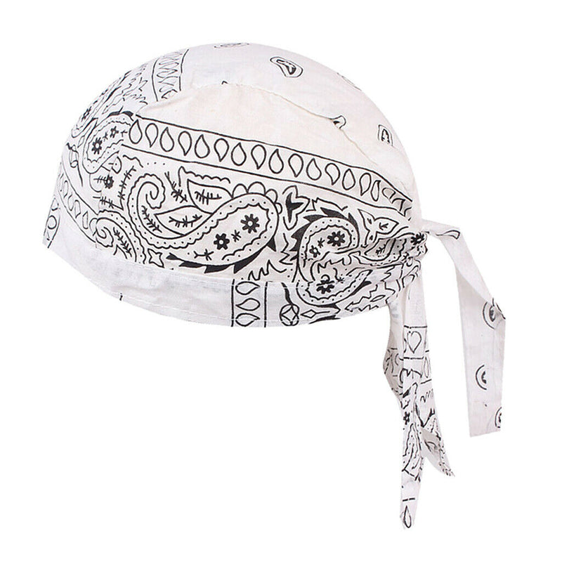 Men's Turban Soft Cotton Chemo Cancer Cap Muslim Beanie Head Scarf Hat White