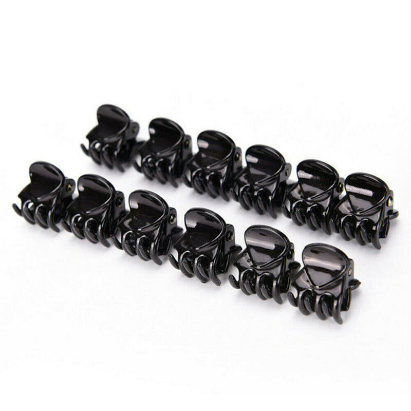 Fashion Women 12pcs Black Plastic Mini Hairpin 6 Claws Girls Hair Clip Clamp NEW