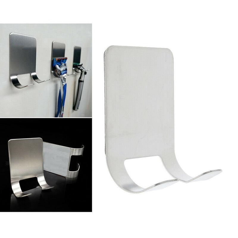 Stainless Steel Razor Shaver Holder Towels Hook Self Adhesive For Home Travel