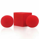 1 Block 2 Sponge Balls Magic Props Classical Illusion Magic Tricks New Red N9Z8