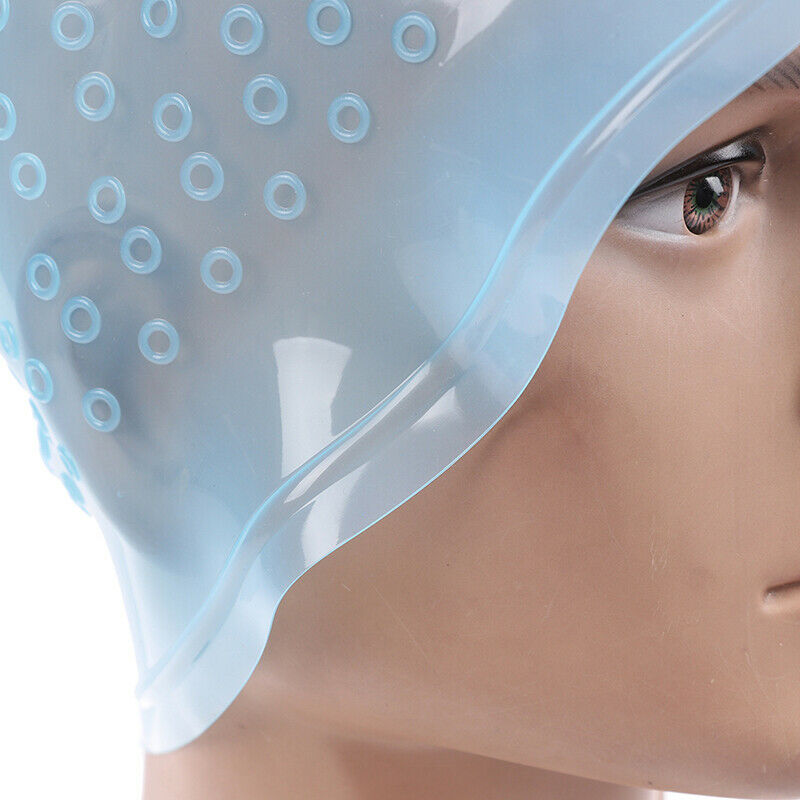 Silicone Hair Styling Coloring Cap + Hook Needle Color Dye Highlighting Dy Ew