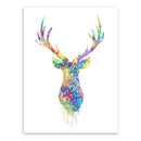 50x70cm Elk Printed Canvas Poster Modern Nordic Art Home Decor Unframed