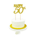 Happy Birthday Cake Topper First Birthday to 80th Birthday Cupcake Topper 50