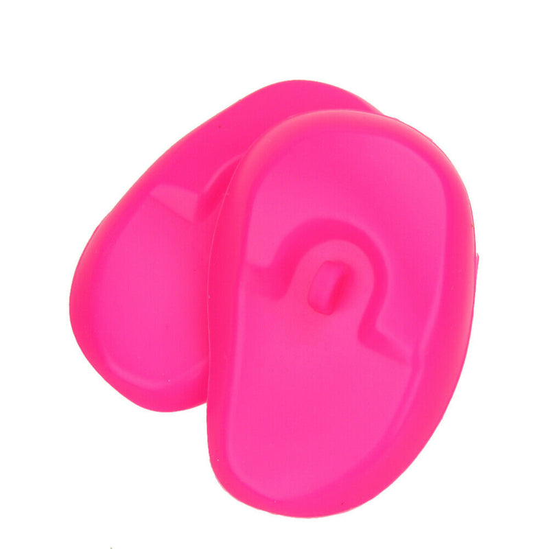 2pcs Salon Hair Dye Ear Covers Earmuffs Prevent from Stain (Rose Red) A