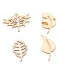24 Pieces Mixed Leaf Natural Wood Cutouts Leaves Shapes Wooden Scrapbooking