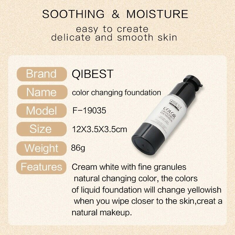 Qibest Face Foundation Moisturizer Makeup Long Lasting Concealer Skin Tone  V8G5