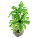 Fish Tank Emulational Mini Coconut Tree Water Plants Decor w Ceramic Base Y6W6