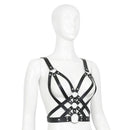 Womens Leather Body Chest Harness Belt Rivet Cage Bra Strap Metal  Party