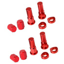 12 Sets Motorcycle Red Tyre Wheel Valve Stem Caps Cover Rim Lock Nuts CNC