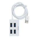 4 Ports USB 2.0 HUB Splitter Adapter External Converter for Desktop (White)
