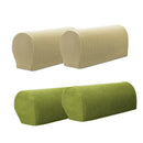 4Pcs (Beige &Green) Anti-slip Sofa Armrest Covers Slipcovers Stretch