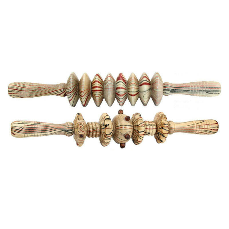 Wooden Exercise Roller Sport Injury Gym Body Leg Trigger Point Muscle Rolle K2W1