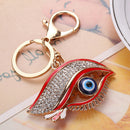 Big Porcelain Eyes Rhinestone Crystal Keychains Top Car Bag Pendant