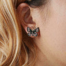 Butterfly Earrings Colorful Rhinestone Ear Studs Women Fashion Ear Jewelry P4Y2