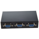 Round Press Button Two Way VGA Switch Splitter Black