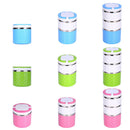 Stainless Steel Thermal Insulated Lunch Box Bento Food Container Handle Blue